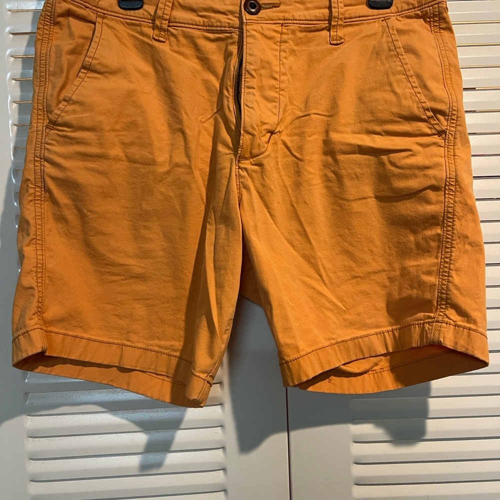 Hollister Men's Bright Orange Flat Front Shorts